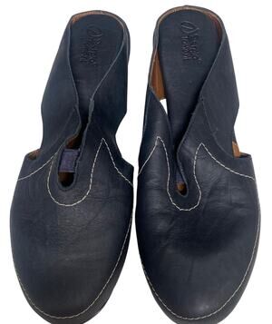 Sergio Tomani Women's Black Leather, Slip-on Slide, Size 10-10.5, Handmade